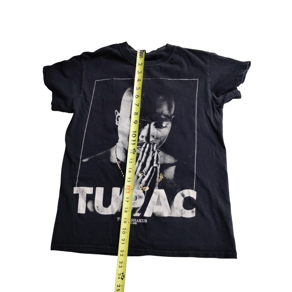 Tupac Shakur Graphic T‎ Shirt Black Praying Hands Portrait Size Medium - Picture 4 of 7